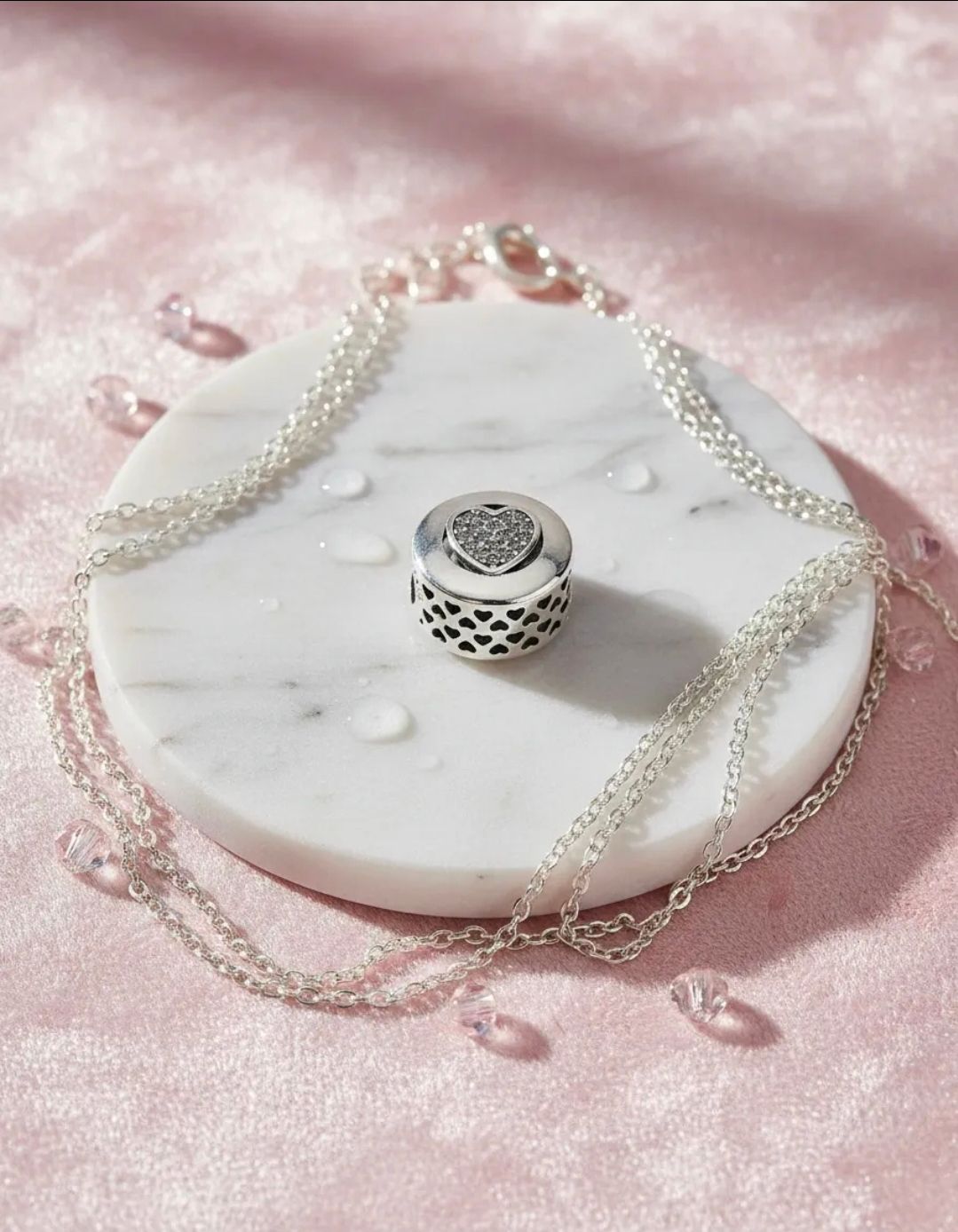 Dije Pasante Charms Corazón Micro Pave para Pulsera