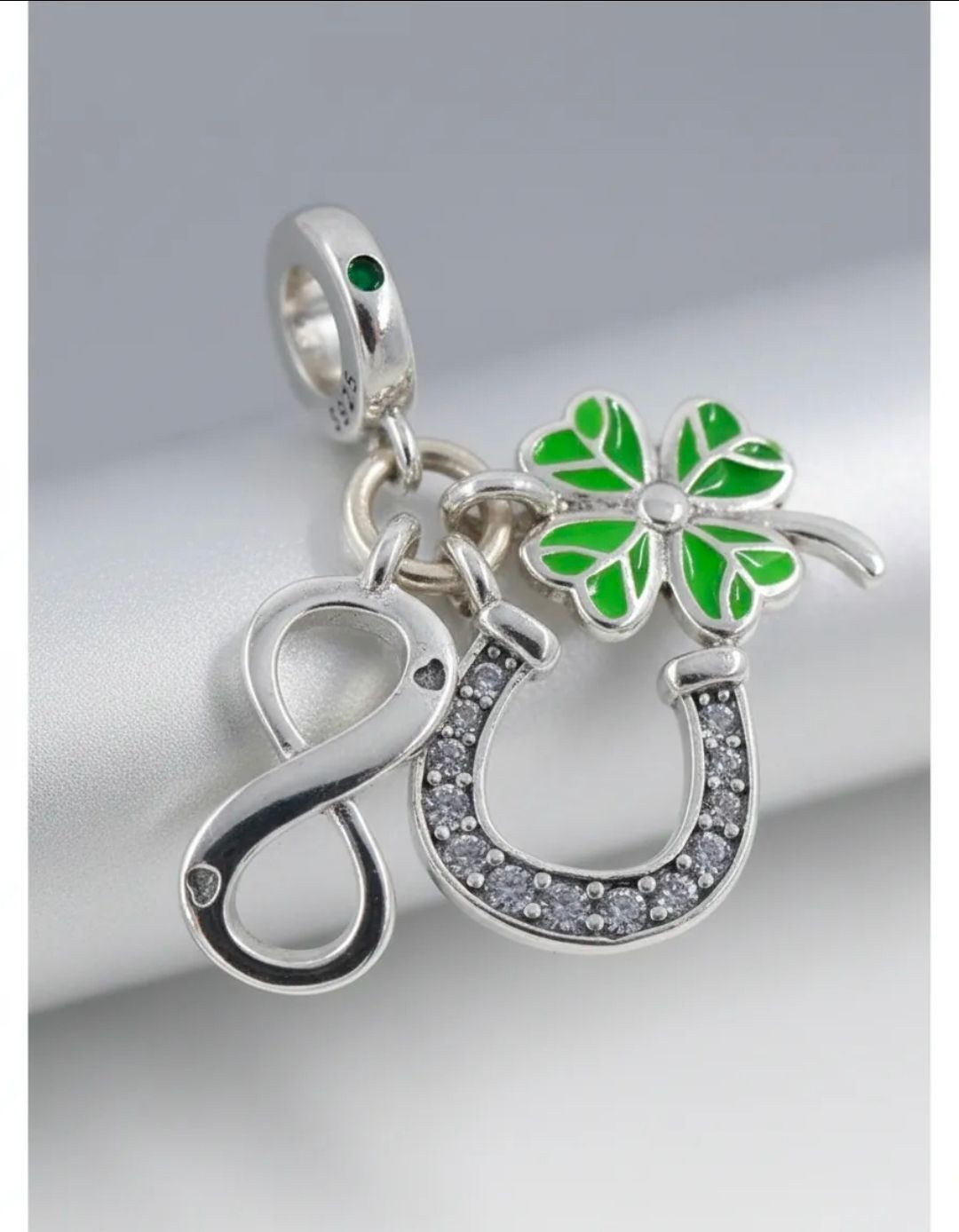 Dije Colgante Charms Trebol Herradura Suerte Cubics para Pulsera