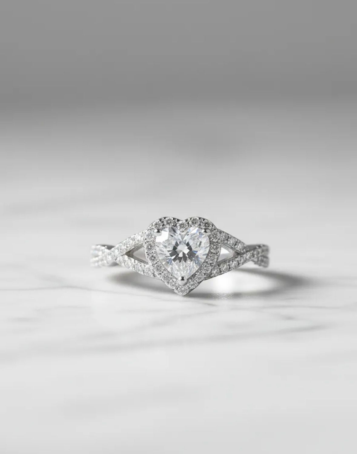 Anillo Solitario Corazón Compromiso Amor Cubics