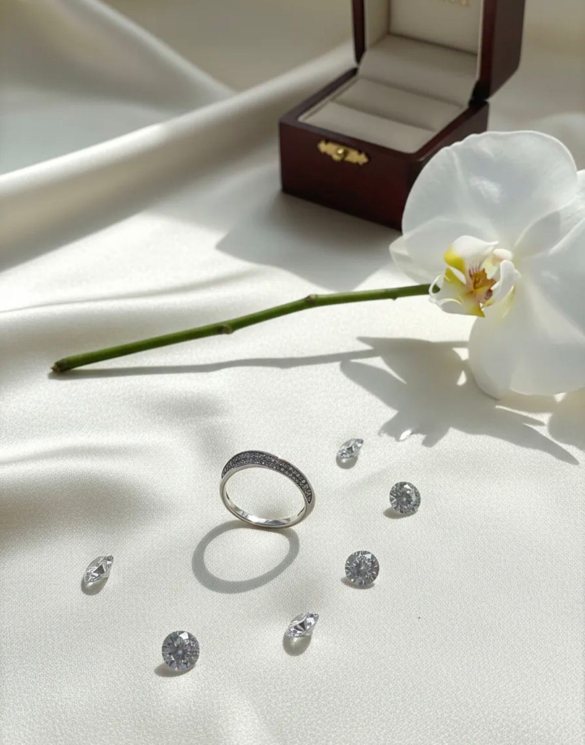 Anillo Medio Sin Fin Cubics Tipo Lineas Ovaladas