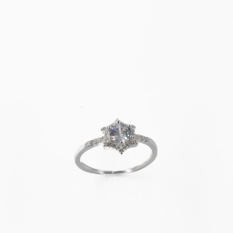 Anillo Solitario Estrella Compromiso Amor Cubic