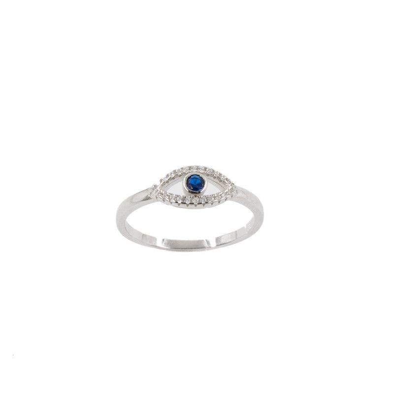 Anillo Ojo Turco Suerte Protección Cubic