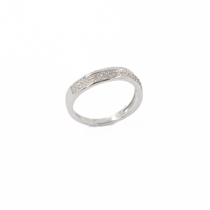 Anillo Medio Sin Fin Cubics Tipo Lineas Ovaladas