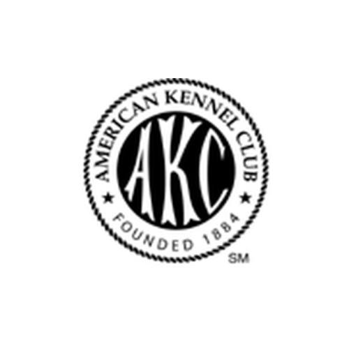 A black and white logo for the american kennel club
