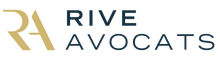 Logo de Rive Avocats avec un monogramme doré « RA » à gauche du texte noir « RIVE AVOCATS ».