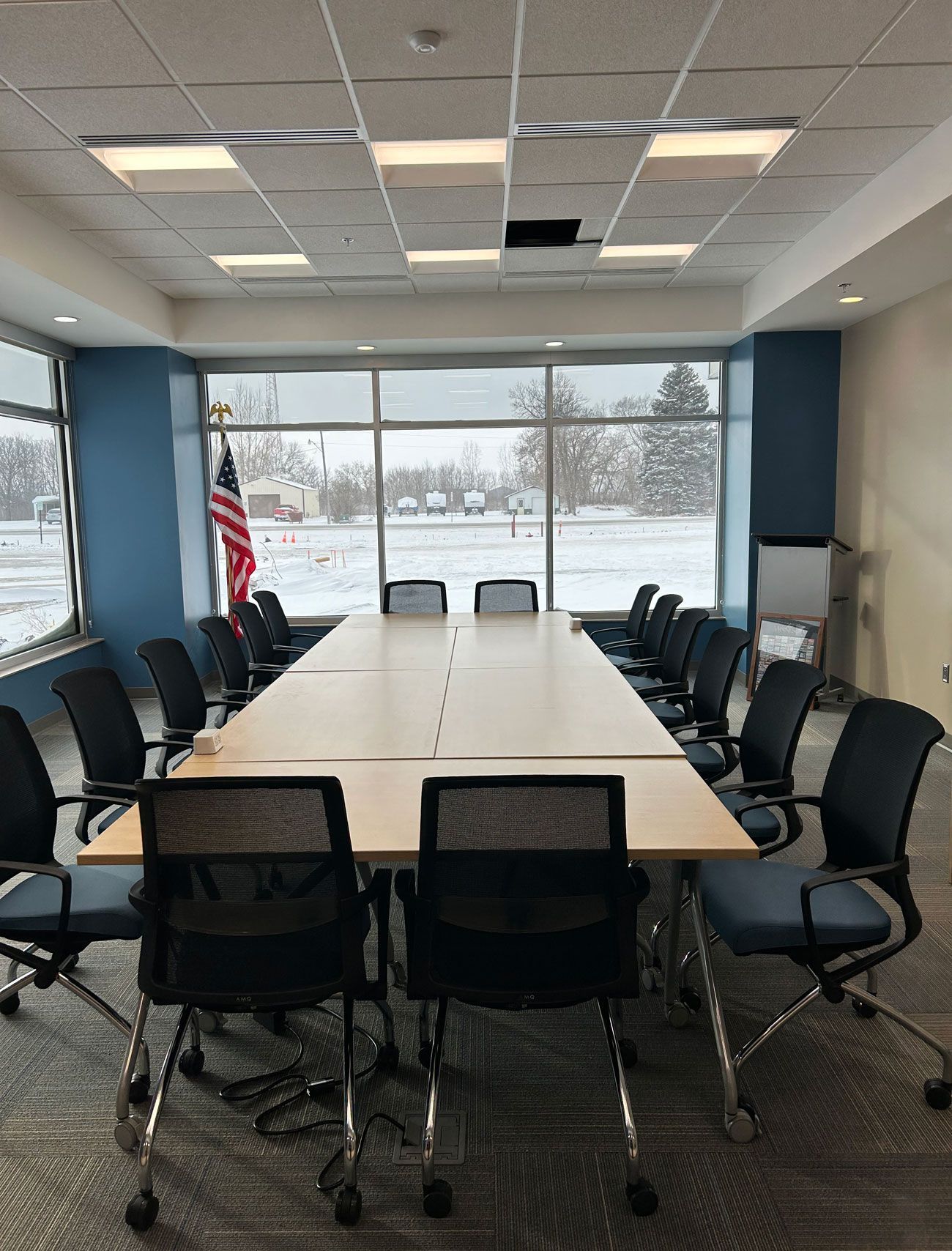 Boardroom business electrical lighting installation