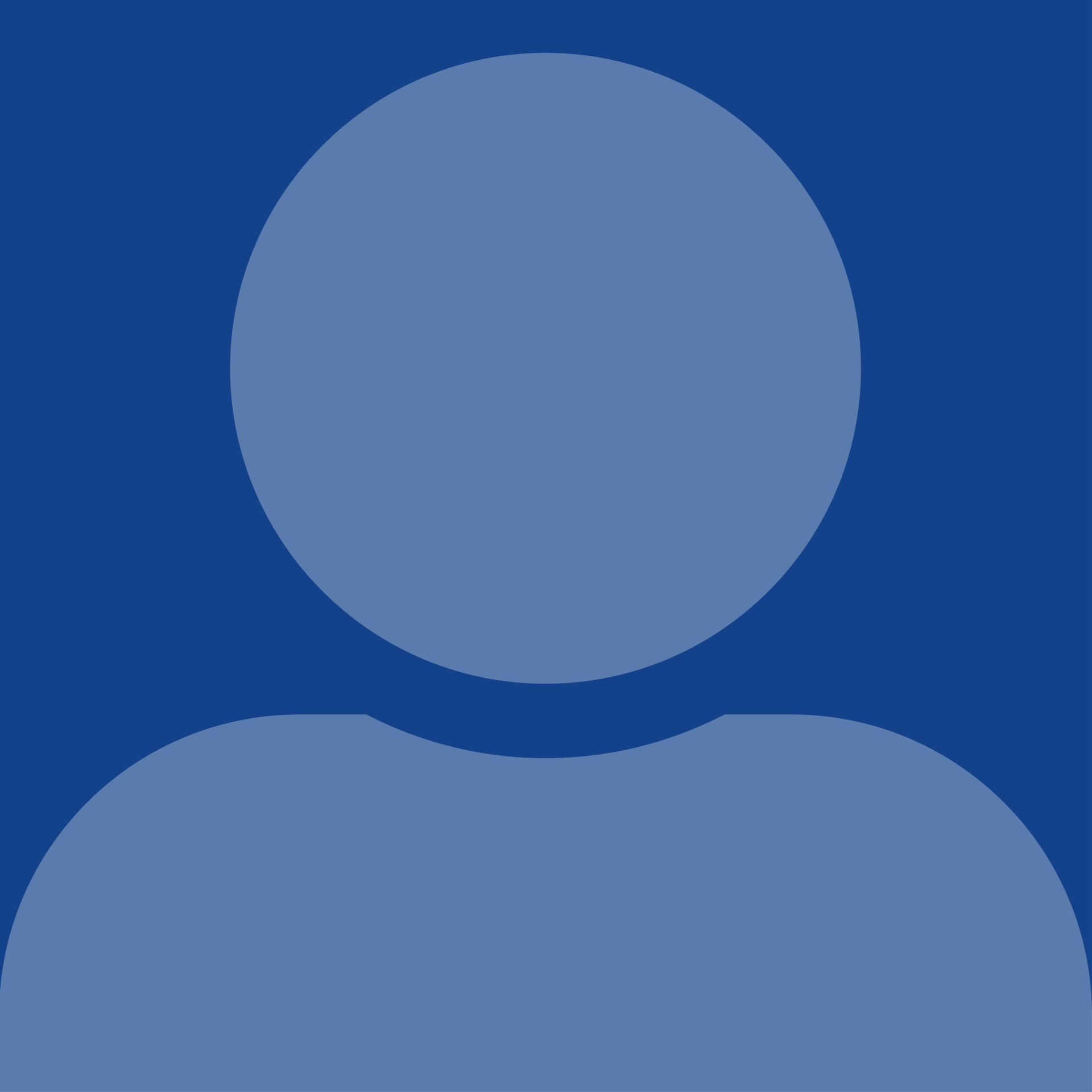 Ein Bild einer Person ohne Gesicht auf blauem Hintergrund.