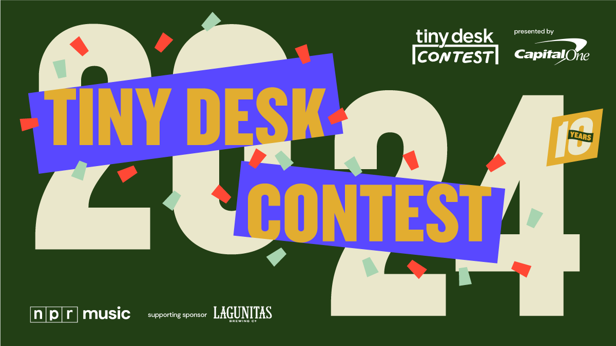 a poster for the tiny desk contest sponsored by capital one