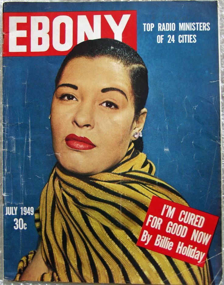Ebony magazine with billie holiday on the cover