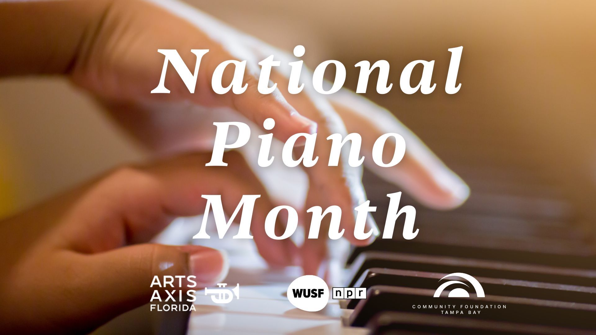 A person is playing a piano for national piano month