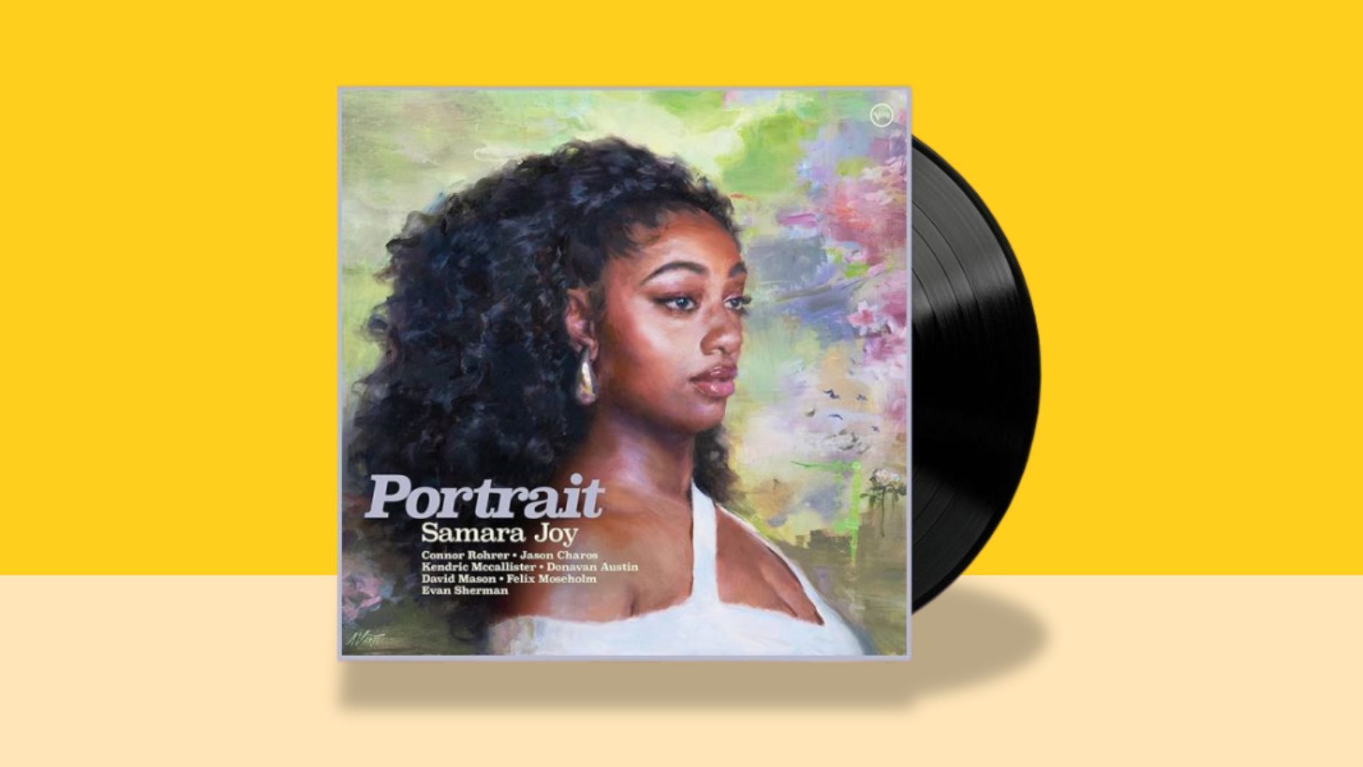 Portrait samara joy album cover with a the singer on it in a painterly way