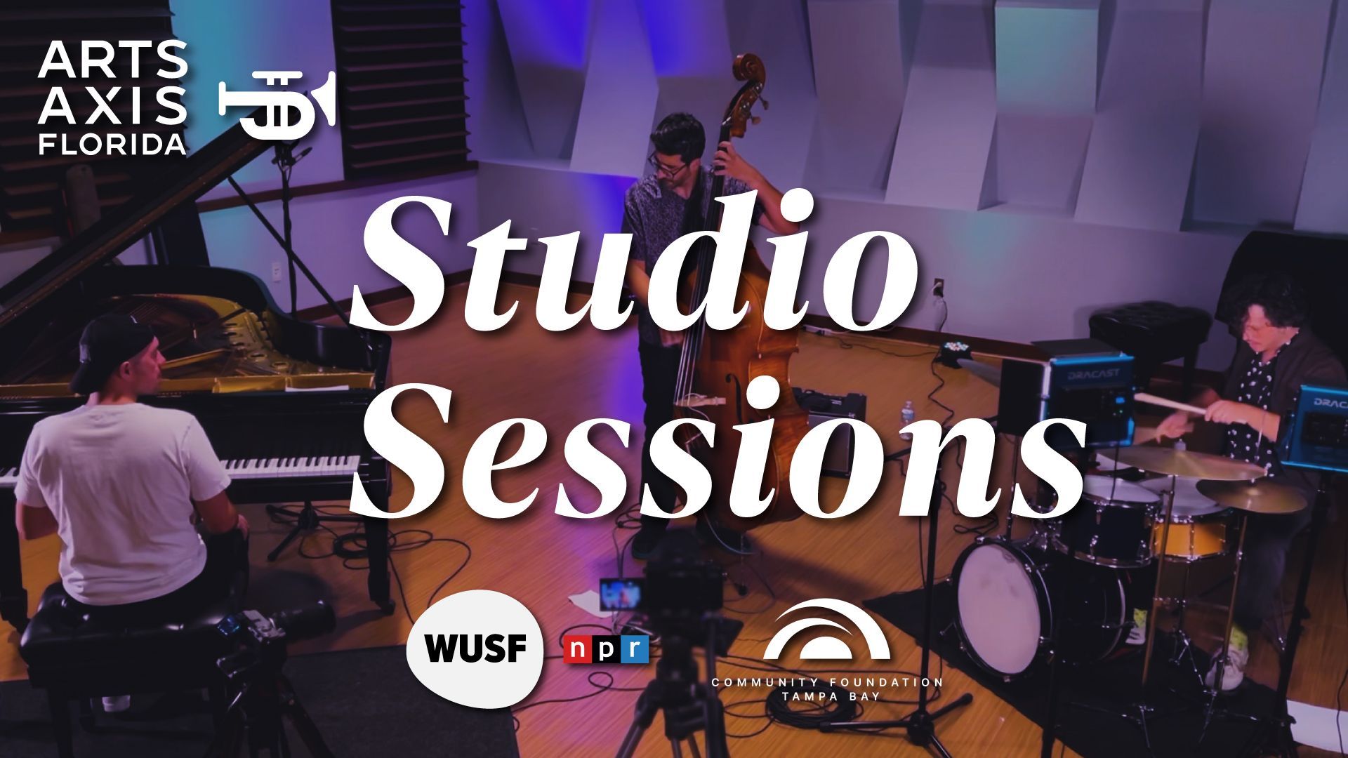 a poster for studio sessions at arts axis florida