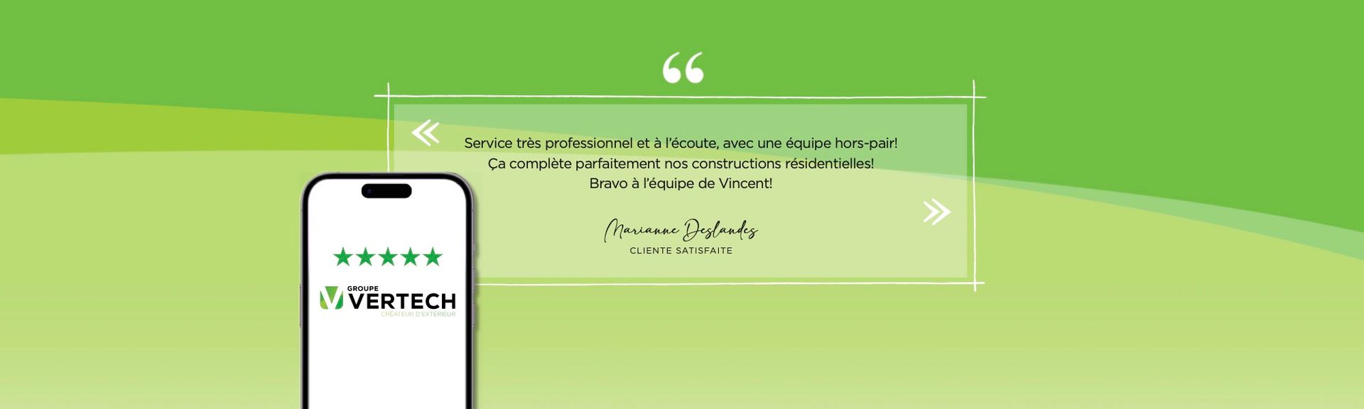 Un téléphone portable est posé à côté d'une citation sur un fond vert.