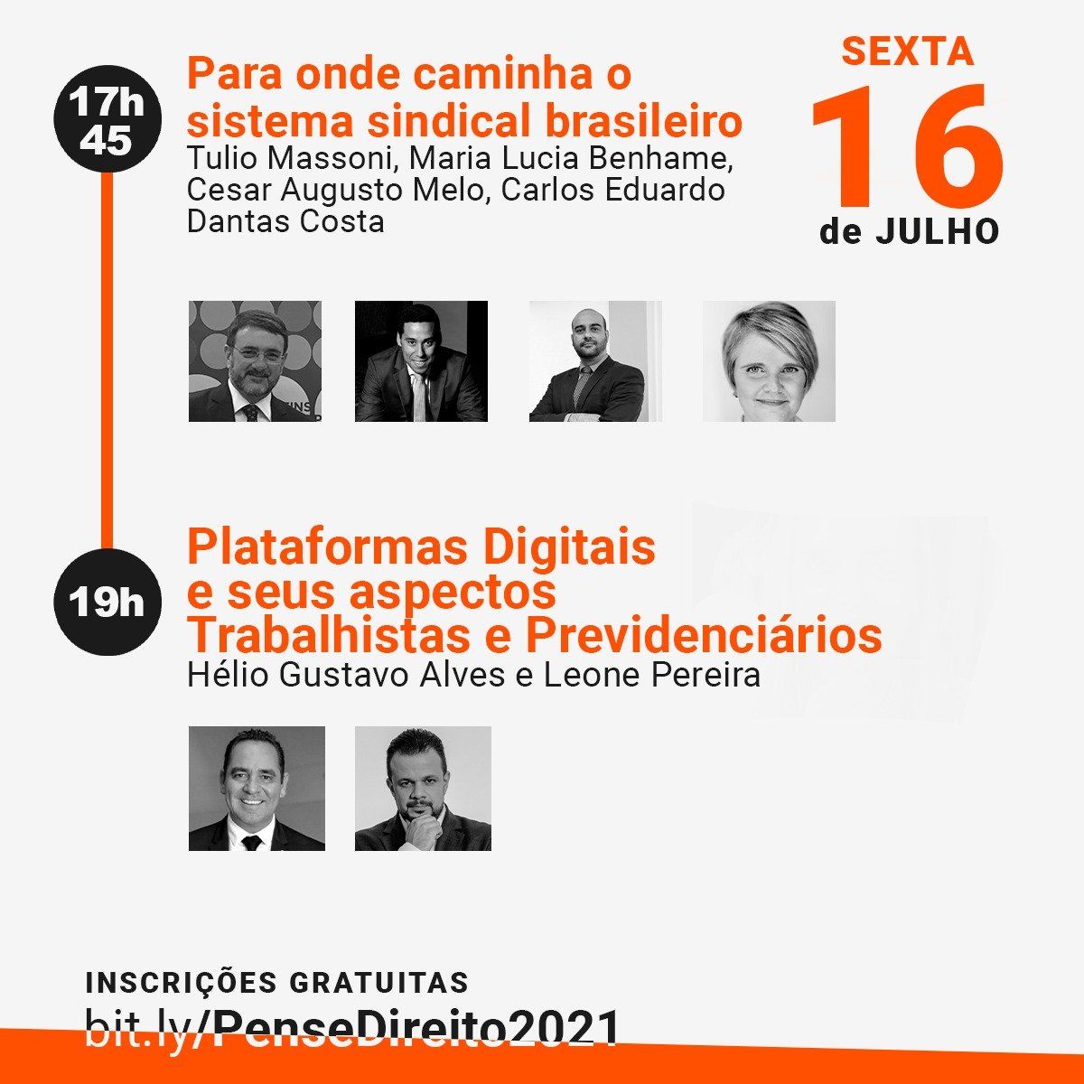 Um pôster para um seminário no dia 16 de julho