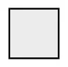 Un cuadrado blanco con un marco negro sobre un fondo blanco.