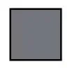 Un cuadrado gris con un marco negro sobre fondo blanco.