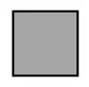 Un cuadrado gris con un marco negro sobre fondo blanco.