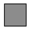 Un cuadrado gris con un marco negro sobre fondo blanco.