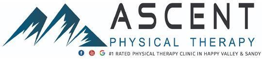 A logo for a physical therapy clinic called ascent