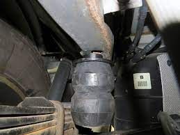 A close up of a shock absorber on a car.