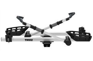 A thule bike rack is shown on a white background.