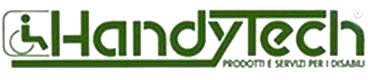 HandyTech logo with a green wheelchair icon and the slogan “PRODOTTI E SERVIZI PER I DISABILI”