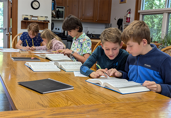 Adolescent Montessori students use executive functioning skills while completing class work.