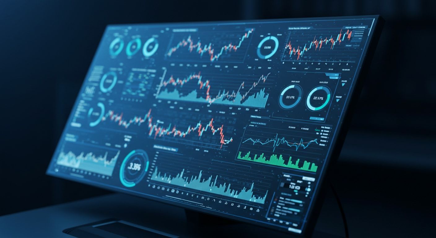 A computer screen that shows advanced financial metrics and graphs