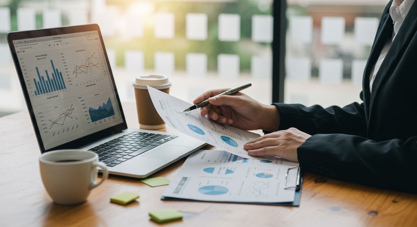 A business owner looking at statements during a payment processor audit