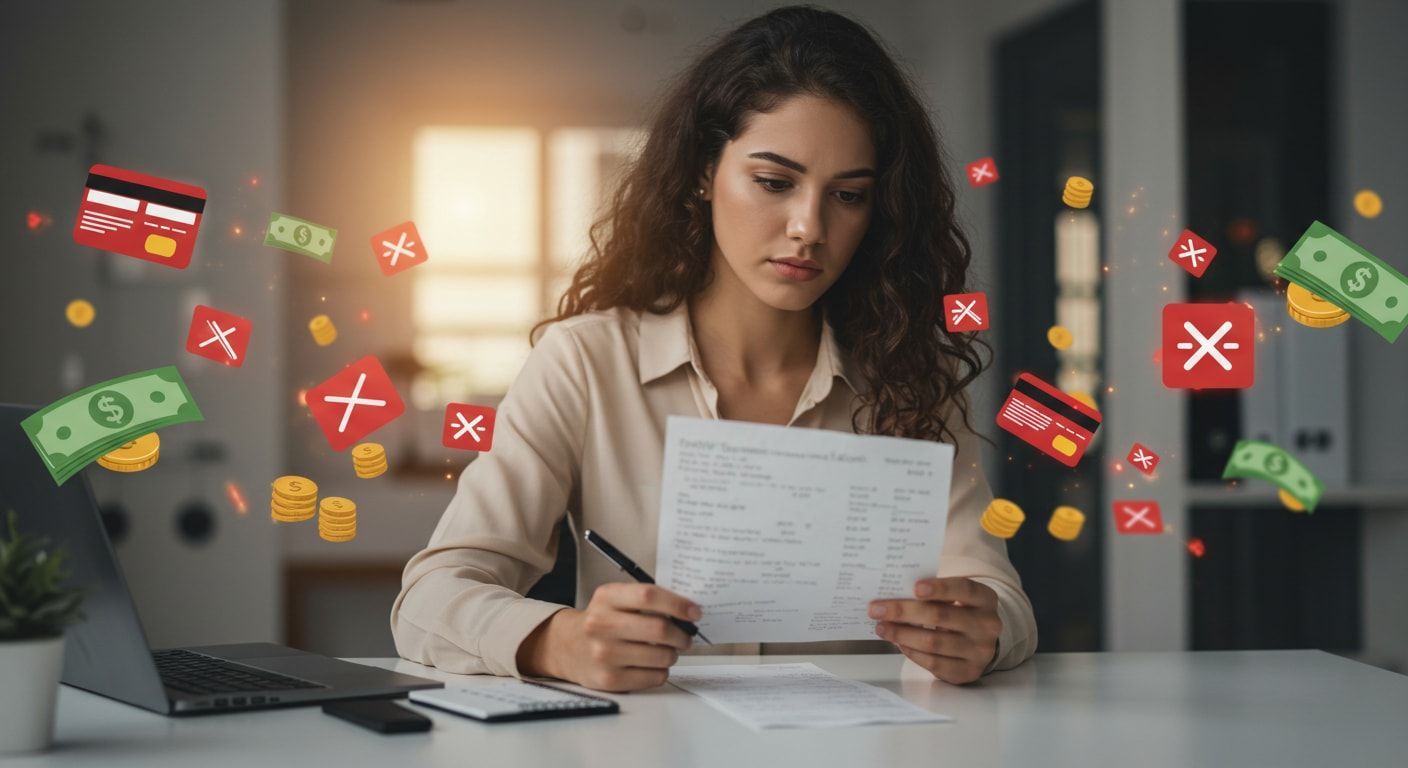 A business owner calculating her credit card processing fees at the end of the month