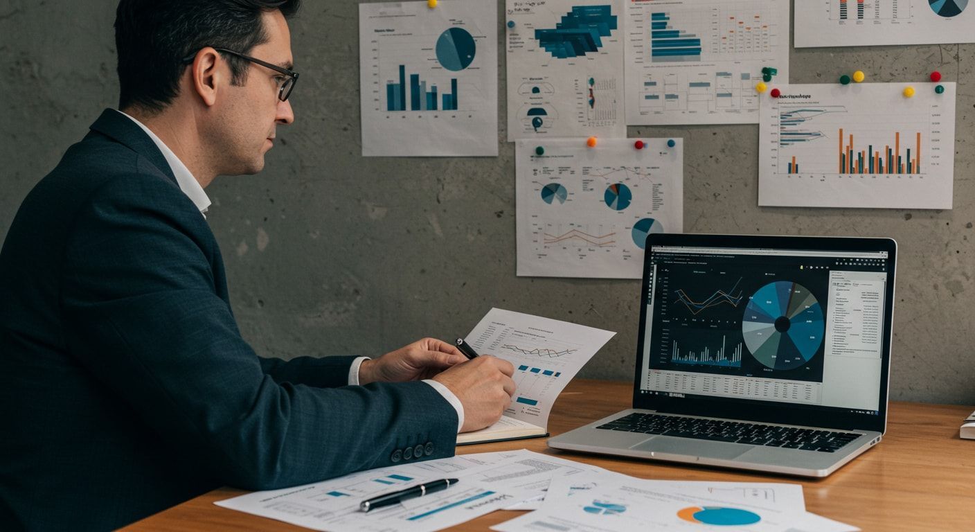 Startup founder worried about analyzing financial data and planning strategy after Series A funding