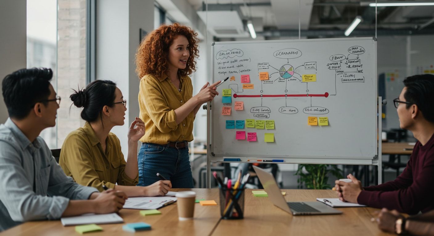 A startup team planning finances with a fractional CFO after Series A funding