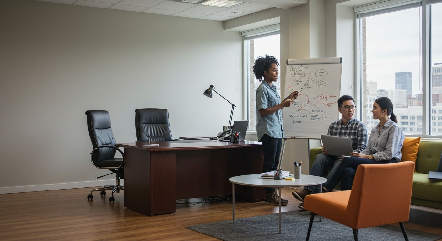 Startup team working without a full-time CFO in a lean setup
