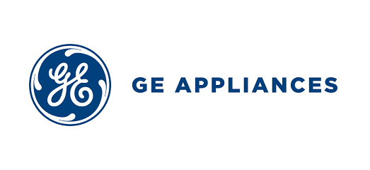 The logo for ge appliances is blue and white on a white background.