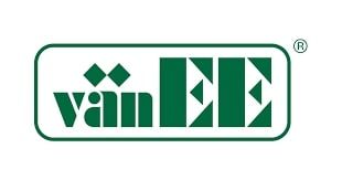 A green and white van ee logo on a white background.