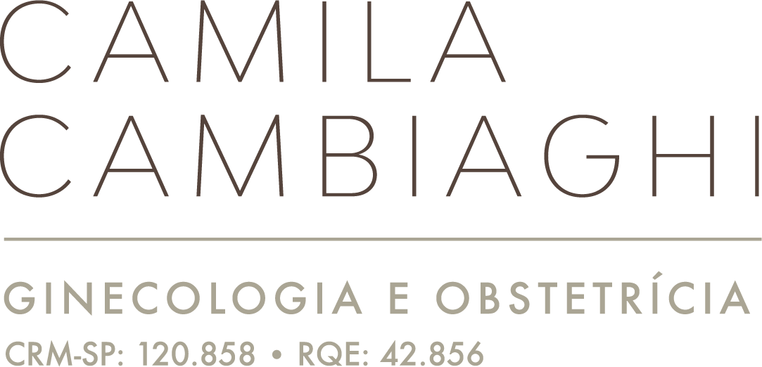 Um logotipo de camila cambiaghi é mostrado em um fundo branco.