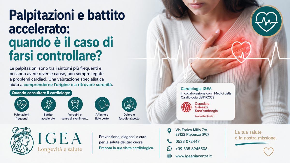 Palpitazioni e battito accelerato: quando è il caso di rivolgersi al cardiologo a Piacenza | IGEA