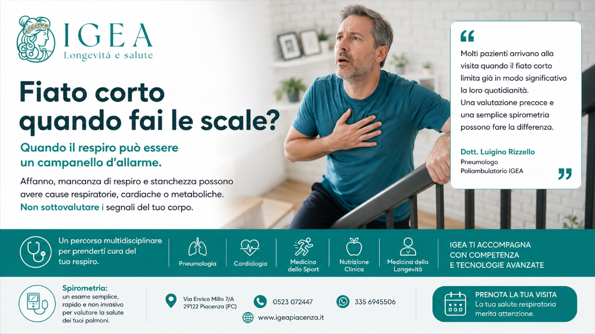 Fiato corto quando fai le scale? Quando il respiro può essere un campanello d'allarme a Piacenza