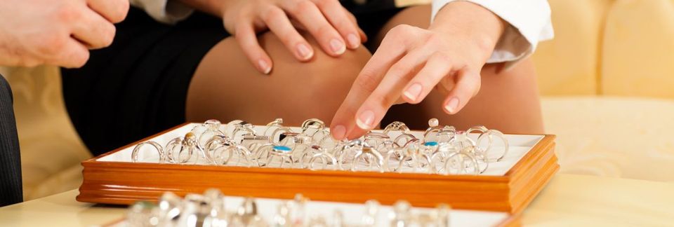 Picking rings at jewellery shop in Auckland