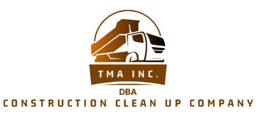 A logo for a construction clean up company