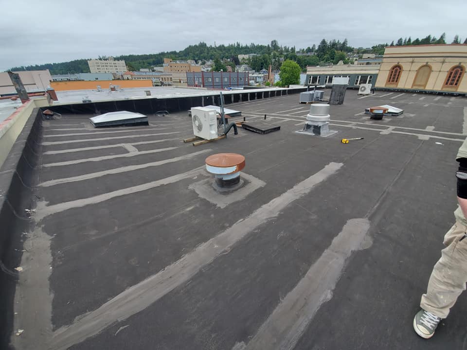 Rooftop Before — Astoria, OR — Northwest Roofing & Construction LLC
