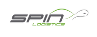 A logo for spin logistics with a turtle on it.