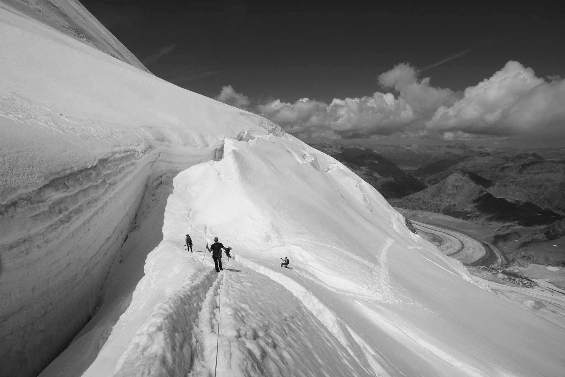 Biancograt Piz Bernina und Piz Palü