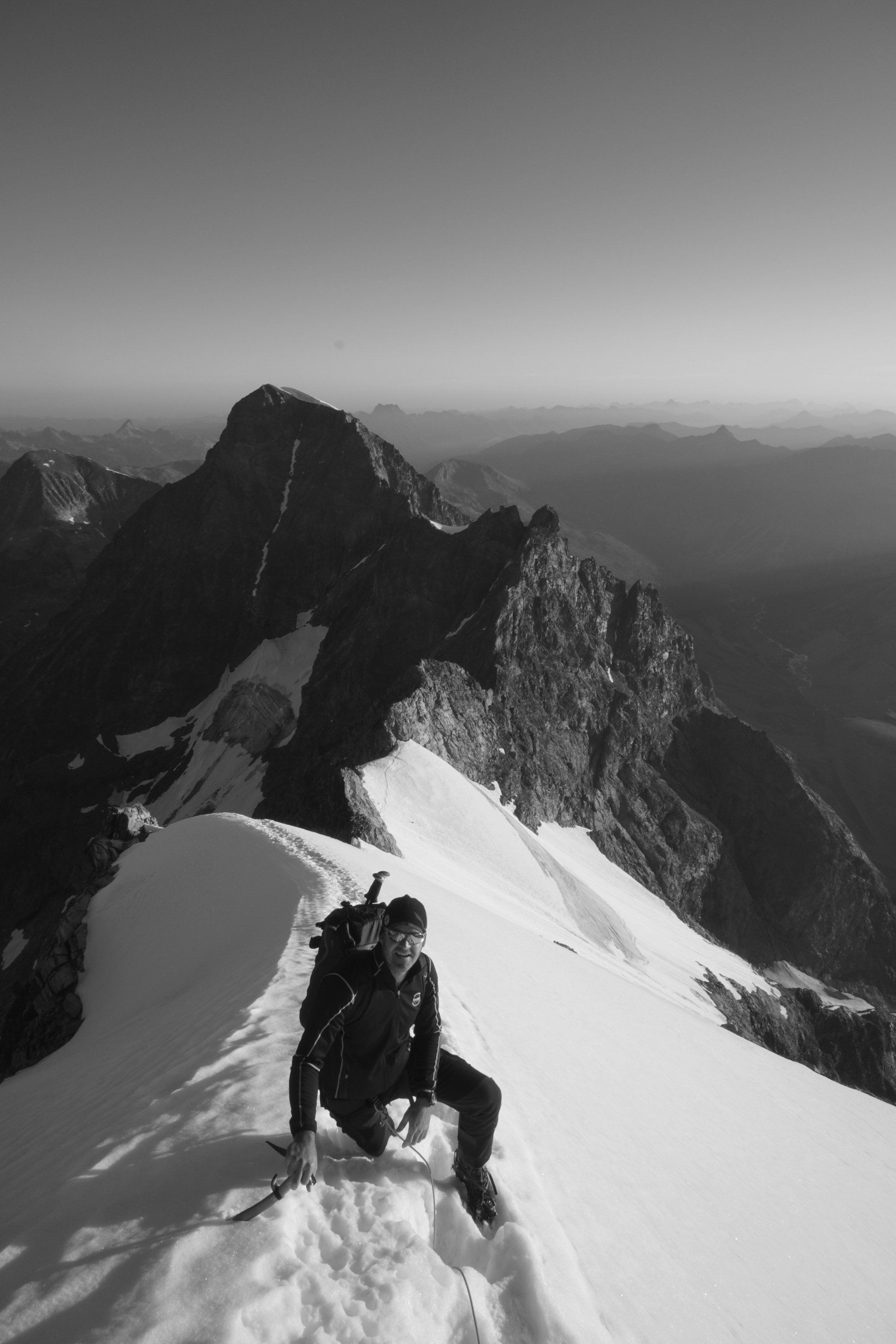 Biancograt Piz Bernina und Piz Palü