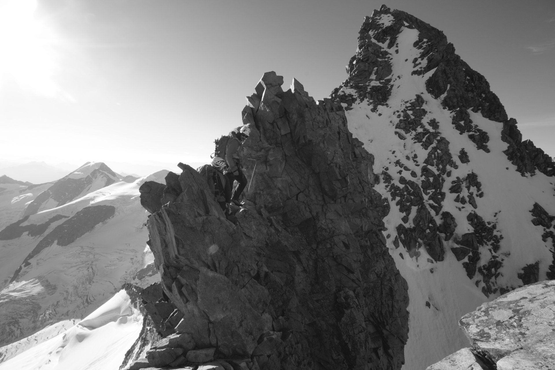 Biancograt Piz Bernina und Piz Palü