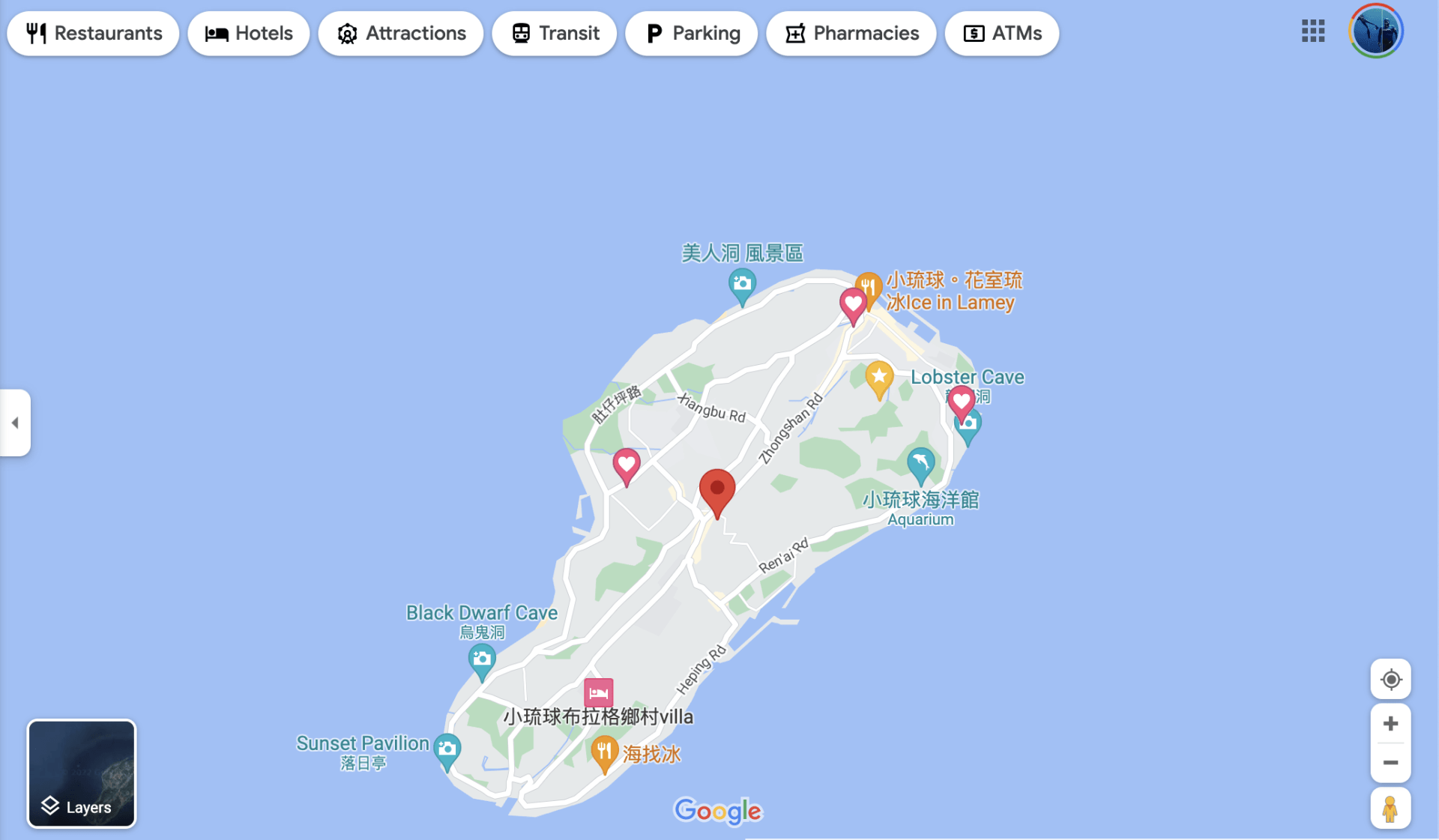 google map lambai island