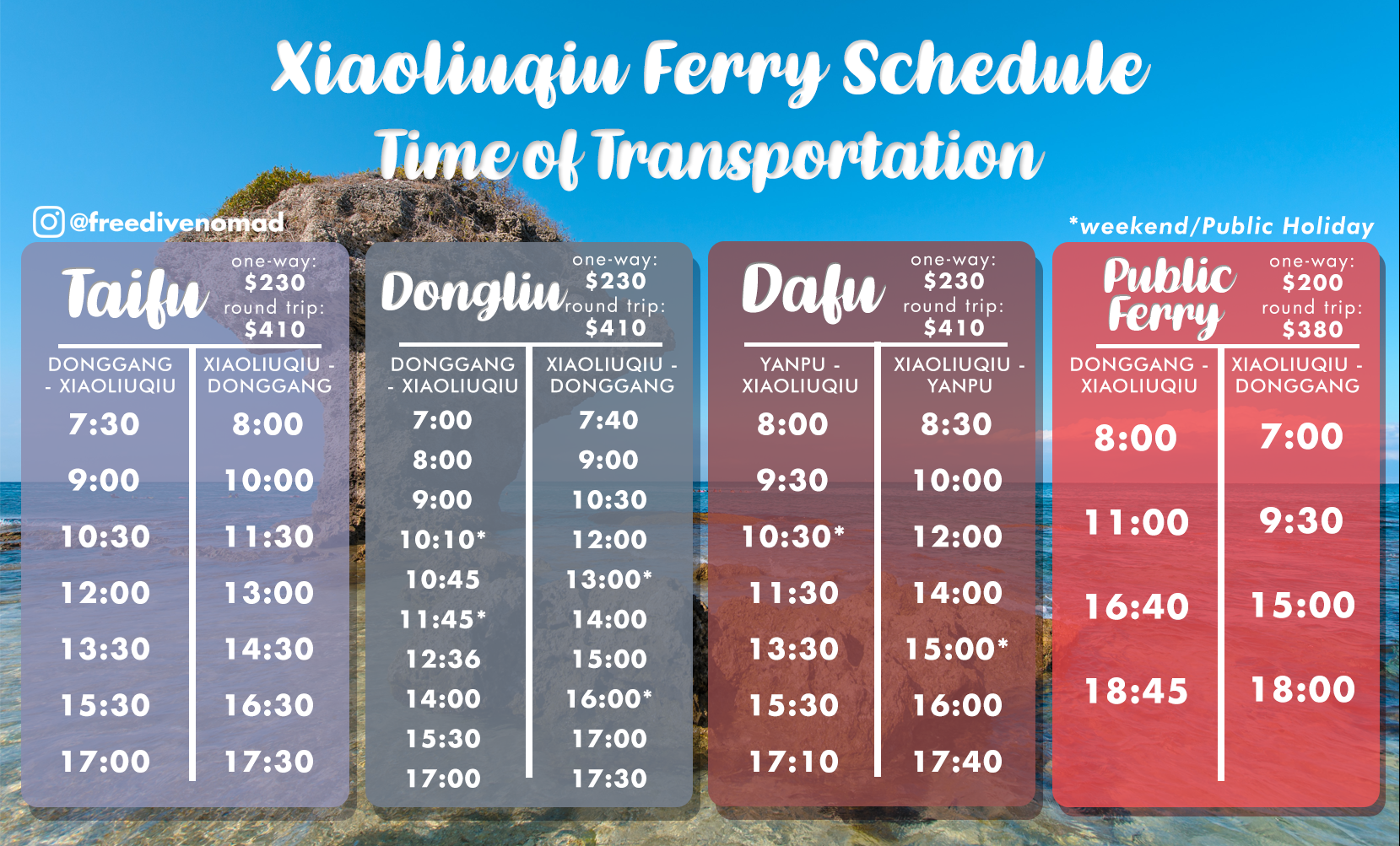 Xiaoliuqiu ferry schedule