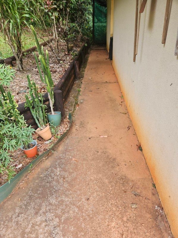 A Concrete Walkway Leading to a House With Potted Plants on the Side — DJ's Pressure Cleaning In Carruchan, QLD