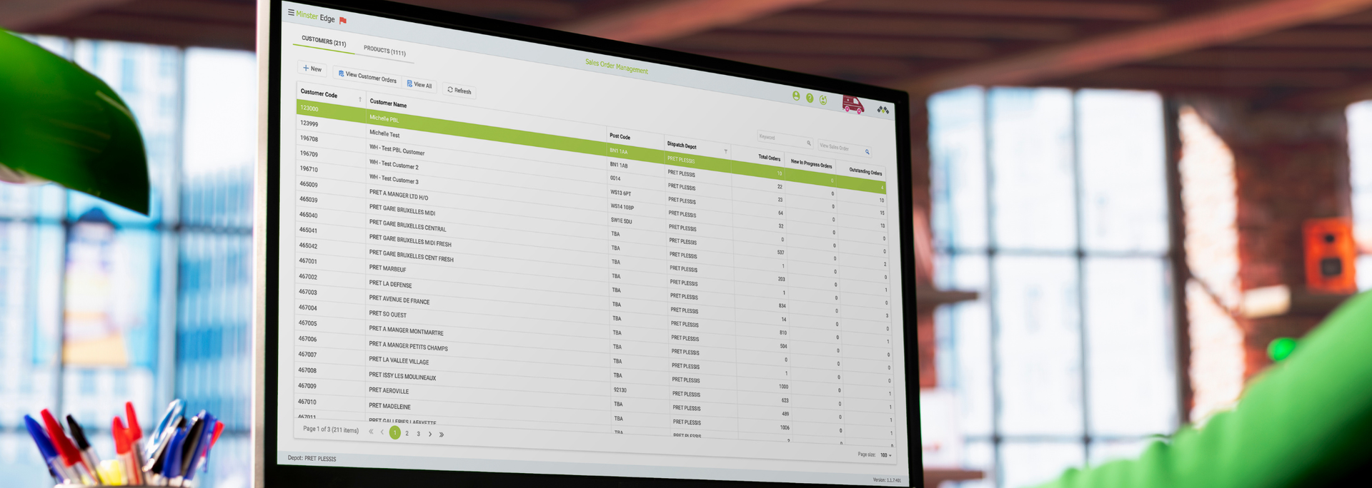 Picture of data on a computer screen. 