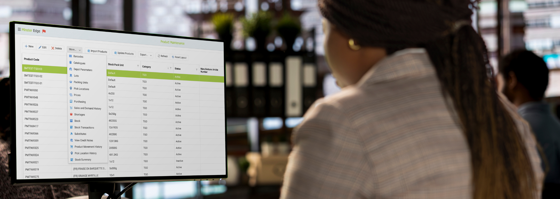 Picture of Data on a computer screen. 